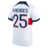 Maglia Paris Saint-Germain N.Mendes 25 Trasferta Divisa 2023-24
